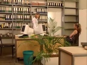 Hot office lesbians thrusting bananas and cucumbers