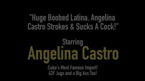 Cuban Latina with huge boobs gives a wild blowjob and handjob