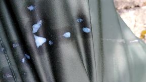 Quick Cum on Shiny Tracksuit - Showing Cum Mess on Tracksuit