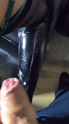 Smoking Cigar MILF with Butt Plug Deepthroat BJ, Spanking Doggy and Cum All Over My Shiny Leather Boots