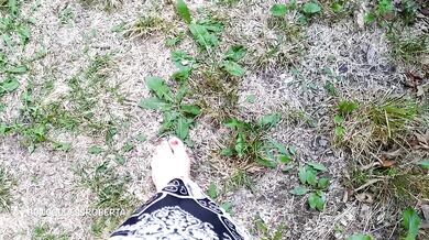 I walk barefoot in the grass in public and show you my dirty soles
