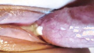 CREAMY ORGASM CLOSE-UP - Queen of Cream EJACULATES all over rough penis - multiple female orgasm snatch cream