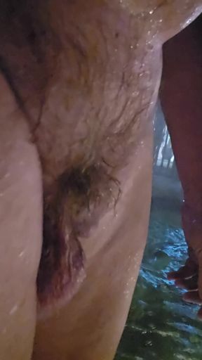 Outdoor Hotel Spa at Night