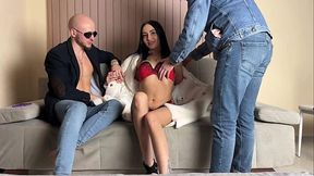 Russian prostitute fucked in both holes and her ass red from slapping