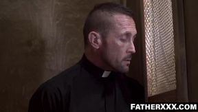 FatherXXX.com - Holy father's raw cock out in the confession room