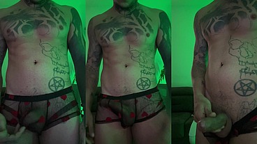 Morbid Curiosity, Alone, at Home Touching Himself with Semi-transparent Clothing
