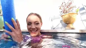 Pervy step-sis takes a bold dip with huge member