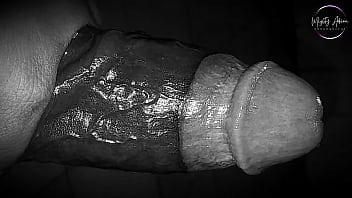 Oiled Horny Guy Masturbating Big Black Dick While Moaning