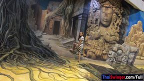 Art museum visit with big ass Thai GF got her horny for sex