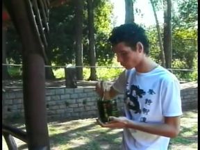 Pretty blonde tranny Melissa Merlin with nice tits and ass enjoys riding hard schloeng on fresh air