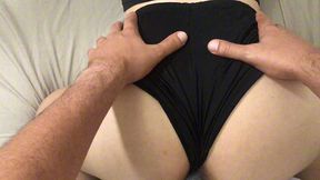 hot couple in bed wearing leopard lingerie – sensual cuddling, teasing & passionate moments