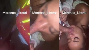 chupando o motoboy na rua... o pau dele marcando duro nao aguentei tive que toma todo leite