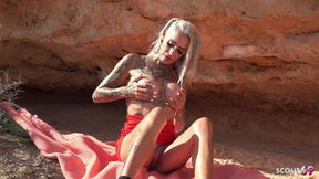 Nymphomaniac Fit German Mature Sophie Logan with Many Tattoos Pick up for Fuck