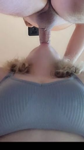 Wife sucks my cock underneath view blowjob