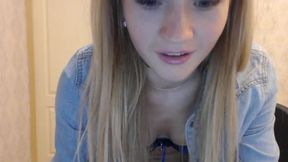 Beautiful Blonde Dances for the Cam.