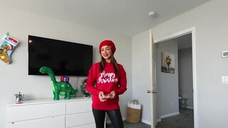 Christmas tree fucking session with a good-looking teen