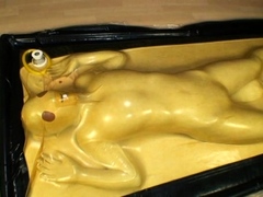 two women fetish latex asslicking and anal mff