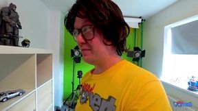 Nerd Pervert and his girlfriend have a wild lesbian threesome with Kitty Misfit in lingerie