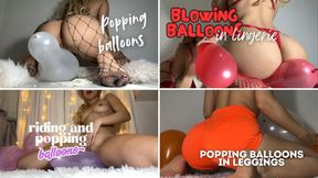 Blowing and popping balloons - compilation
