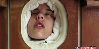 Babe gives sensual massage with tiny tits