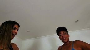 Double Face sitting interracial, by Rainha Nicole, Queen Black and Satina, (cam by Manu) FULL HD