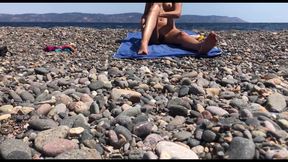 Girl Going Naked Sunbathing at the Nude Beach