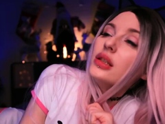 Blonde tight pussy babe solo toy fun in glamour masturbation