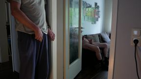 Watching my stepbrother jerk off to a hot porn