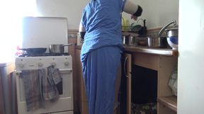 Anal intercourse with a Turkish cleaning lady in Germany. KITCHEN ANAL SEX