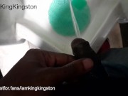 Jamaican uncut dick piss in urinal