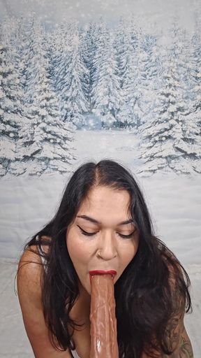 BBW Gives Deepthroat Blow Job & Strips for You