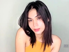 Shemale tranny enjoying solo masturbation