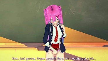 Pink Haired Beauty Caught Masturbating Gets Her Pussy Licked - Hentai