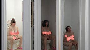 3 All Natural Curvaceous Nude Toilet Fetish Just As Nature Intended