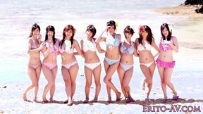 ”Japanese babes on the beach squirting from their cunts.”