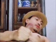 Thai man Jerk off a lot of sperms หนุ่มไทยชักว่าวน้ำควยพุ่งแรงเยอะมาก