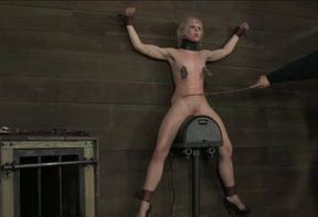 Sybian machine perfectly suits this horny slave's needs