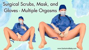 Surgical Scrubs, Mask, and Glove Multiple Orgasms - Medical Fetish - Taboo - Kink - Roleplay - Vagina - Labia - Medfet