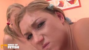 Lucky Man Get Sucked by Three Horny Teens Before Fucking Their Wet Cunts