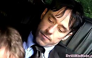 Business men giving head in the car