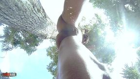 cuban babe gabriela flores pisses in the garden and gets fucked