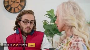 Next Door Neighbor Morgan Taylor Teaches Young Friend the Art of Kissing