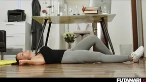 Jennifer Mendez Rides Her Clone's Cock for Massive Cumshot Action