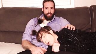 Stepdad Face-Fucks Teen Stepdaughter, Amateur Blowjob Ends with Cum in Mout