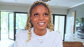 African blonde ebony model on casting
