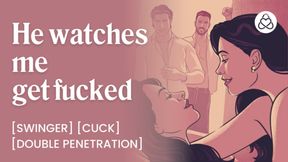 ASMR Audio Porn: Public Threesome Wifesharing & Double Penetration in Swingers Club