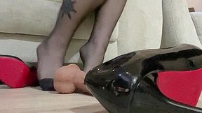 Trampling In Stockings And On High Heels - Dick Humiliation From Hot Feet Of Mistress Lara