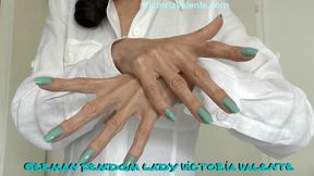 Hand Fetish Joi Clip - Blue long natural fingernails