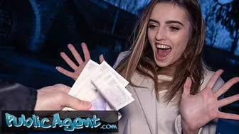 French brunette Alba Lala flaunts her petite tits in public