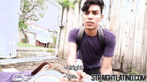 Straight young Latino screwed bareback doggy style